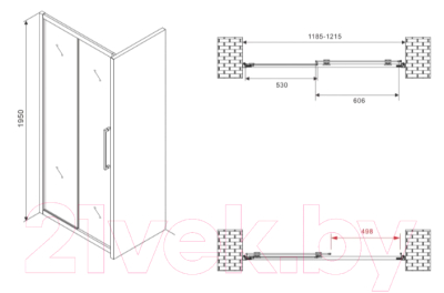 Душевая дверь Abber Schwarzer Diamant AG30120MH