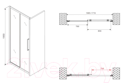 Душевая дверь Abber Schwarzer Diamant AG30170H
