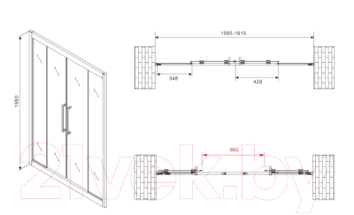 Душевая дверь Abber Schwarzer Diamant AG33160BH