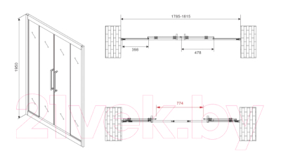 Душевая дверь Abber Schwarzer Diamant AG33180H
