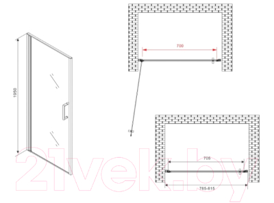 Душевая дверь Abber Sonnenstrand AG04080B