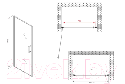 Душевая дверь Abber Sonnenstrand AG04080M