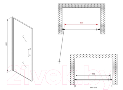Душевая дверь Abber Sonnenstrand AG04090M