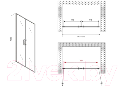 Душевая дверь Abber Sonnenstrand AG04100BC