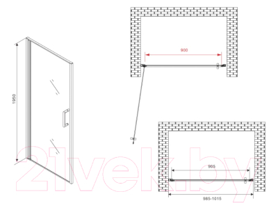 Душевая дверь Abber Sonnenstrand AG04100M