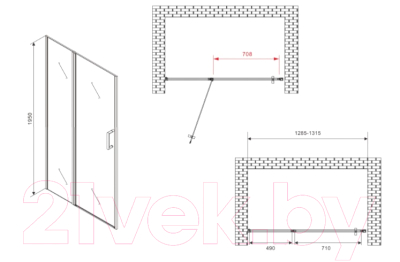 Душевая дверь Abber Sonnenstrand AG04130S