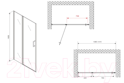 Душевая дверь Abber Sonnenstrand AG04140S