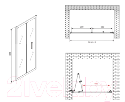 Душевая дверь Abber Sonnenstrand AG07090