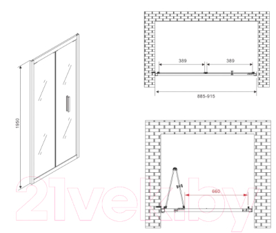 Душевая дверь Abber Sonnenstrand AG07090B