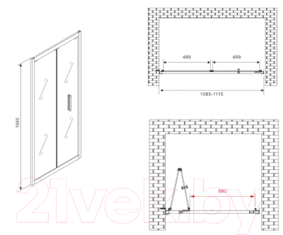 Душевая дверь Abber Sonnenstrand AG07110