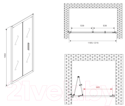 Душевая дверь Abber Sonnenstrand AG07120