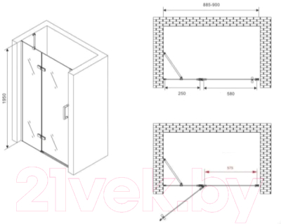 Душевая дверь Abber Zart AG08090B