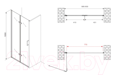 Душевая дверь Abber Zart AG08090P