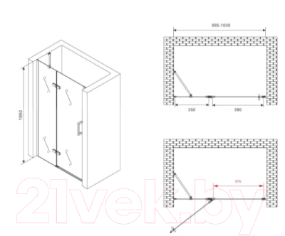 Душевая дверь Abber Zart AG08100B