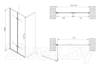 Душевая дверь Abber Zart AG08100P