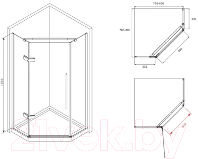 Душевой уголок Abber Ewiges Wasser AG05080M