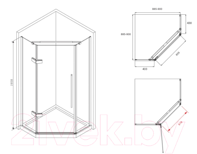 Душевой уголок Abber Ewiges Wasser AG05090M