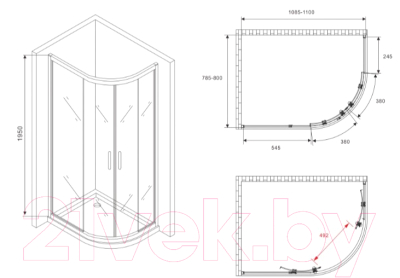 Душевой уголок Abber Schwarzer Diamant AG01118