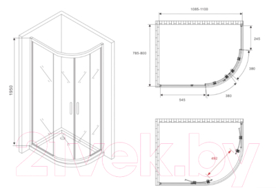 Душевой уголок Abber Schwarzer Diamant AG01118M