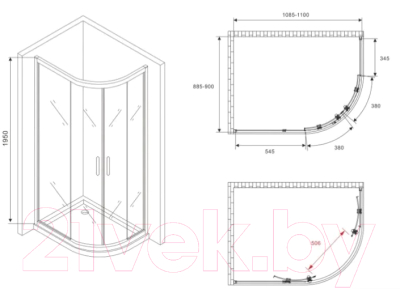 Душевой уголок Abber Schwarzer Diamant AG01119