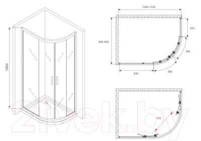 Душевой уголок Abber Schwarzer Diamant AG01119B
