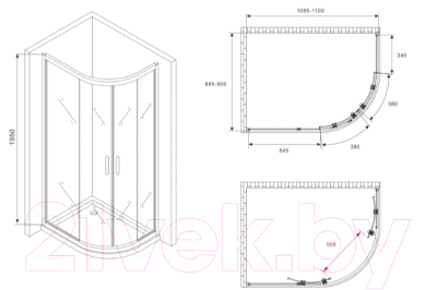 Душевой уголок Abber Schwarzer Diamant AG01119M