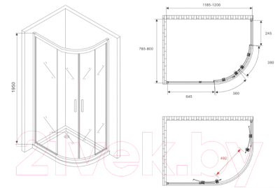 Душевой уголок Abber Schwarzer Diamant AG01128