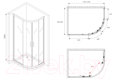 Душевой уголок Abber Schwarzer Diamant AG01129M