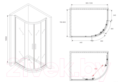 Душевой уголок Abber Schwarzer Diamant AG01180B