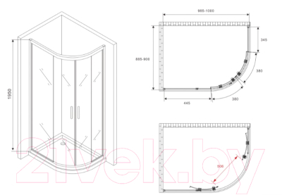 Душевой уголок Abber Schwarzer Diamant AG01190
