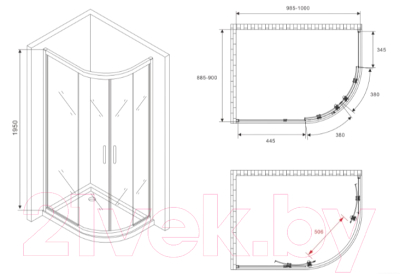 Душевой уголок Abber Schwarzer Diamant AG01190M