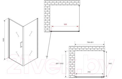 Душевой уголок Abber Sonnenstrand AG04080B-S100B