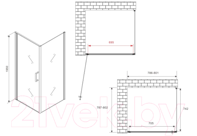 Душевой уголок Abber Sonnenstrand AG04080M-S80M