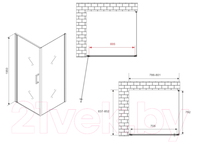 Душевой уголок Abber Sonnenstrand AG04080M-S85M