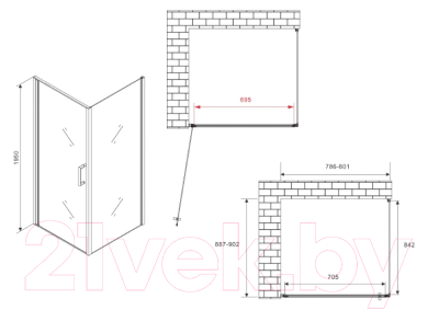 Душевой уголок Abber Sonnenstrand AG04080M-S90M