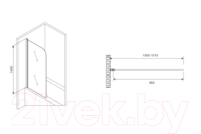Стеклянная шторка для ванны Abber Ewiges Wasser AG52100