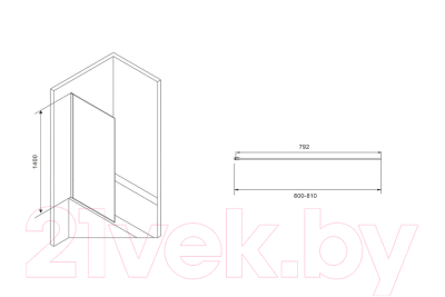 Стеклянная шторка для ванны Abber Immer Offen AG71080B