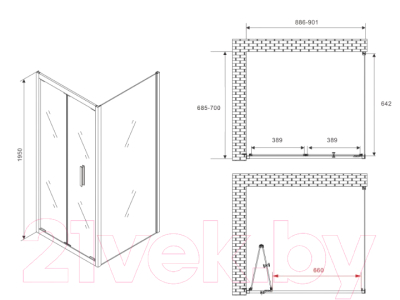 Душевой уголок Abber Sonnenstrand AG07090B-S70B