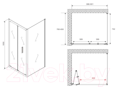Душевой уголок Abber Sonnenstrand AG07090B-S80B