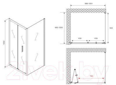 Душевой уголок Abber Sonnenstrand AG07100B-S100B