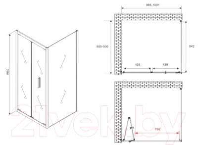 Душевой уголок Abber Sonnenstrand AG07100B-S90B