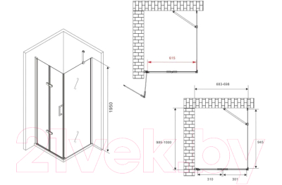 Душевой уголок Abber Zart AG08070P-S101