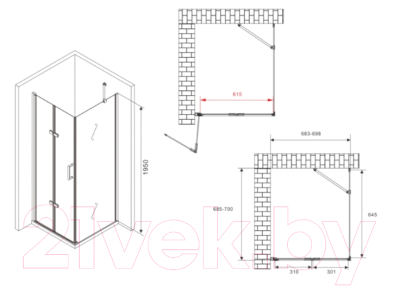 Душевой уголок Abber Zart AG08070P-S71
