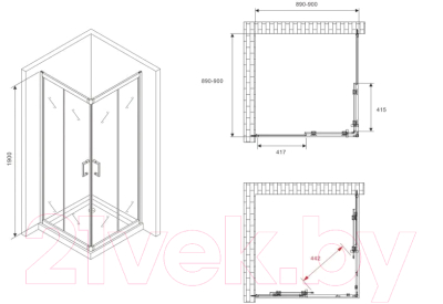 Душевой уголок Abber Schwarzer Diamant AG020905
