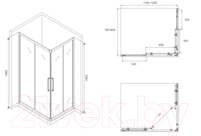 Душевой уголок Abber Schwarzer Diamant AG02128H
