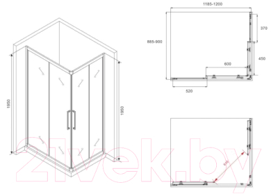 Душевой уголок Abber Schwarzer Diamant AG02129H