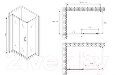 Душевой уголок Abber Schwarzer Diamant AG301205-S705