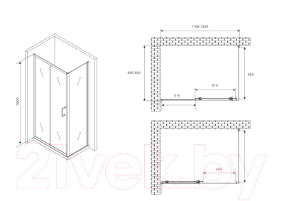 Душевой уголок Abber Schwarzer Diamant AG30120B5-S90B5