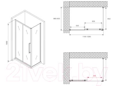 Душевой уголок Abber Schwarzer Diamant AG30120H-S90