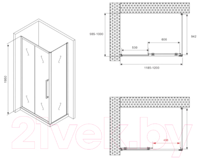 Душевой уголок Abber Schwarzer Diamant AG30120MH-S100M